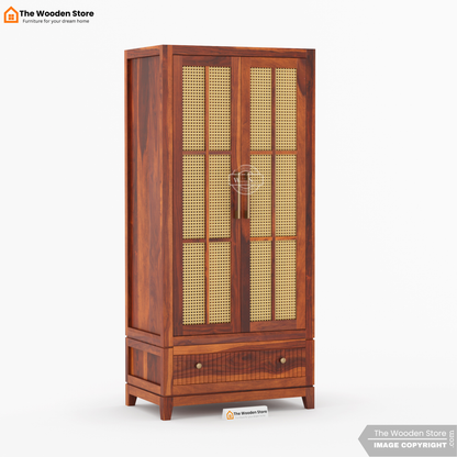 Sandrea 2 Door Multi-Utility Wardrobe (Honey Finish)