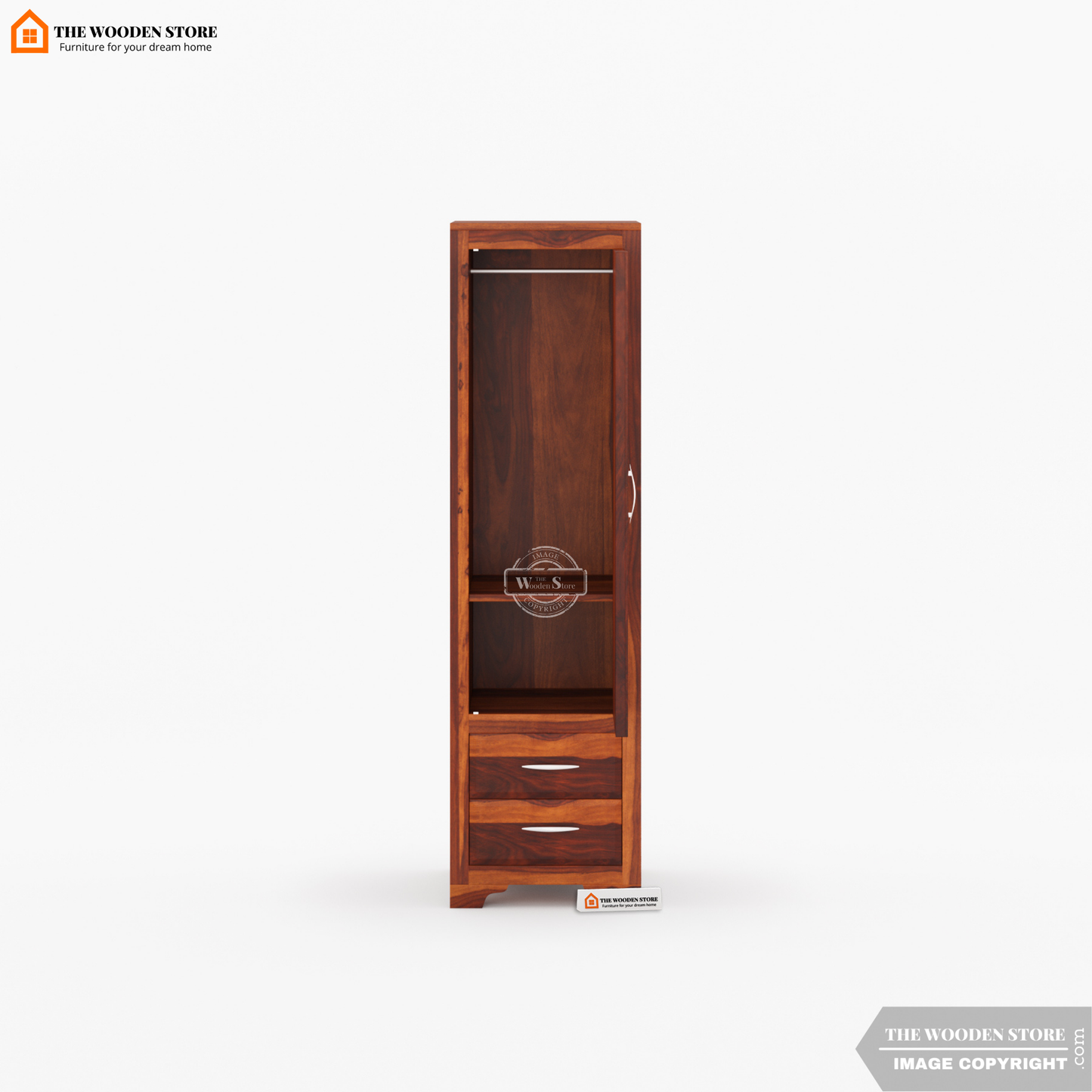 Griffin 3 Door Multi-Utility Wardrobe (Honey Finish)