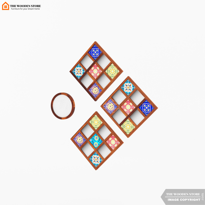 Bohemian Mirror Collage (Honey Finish)