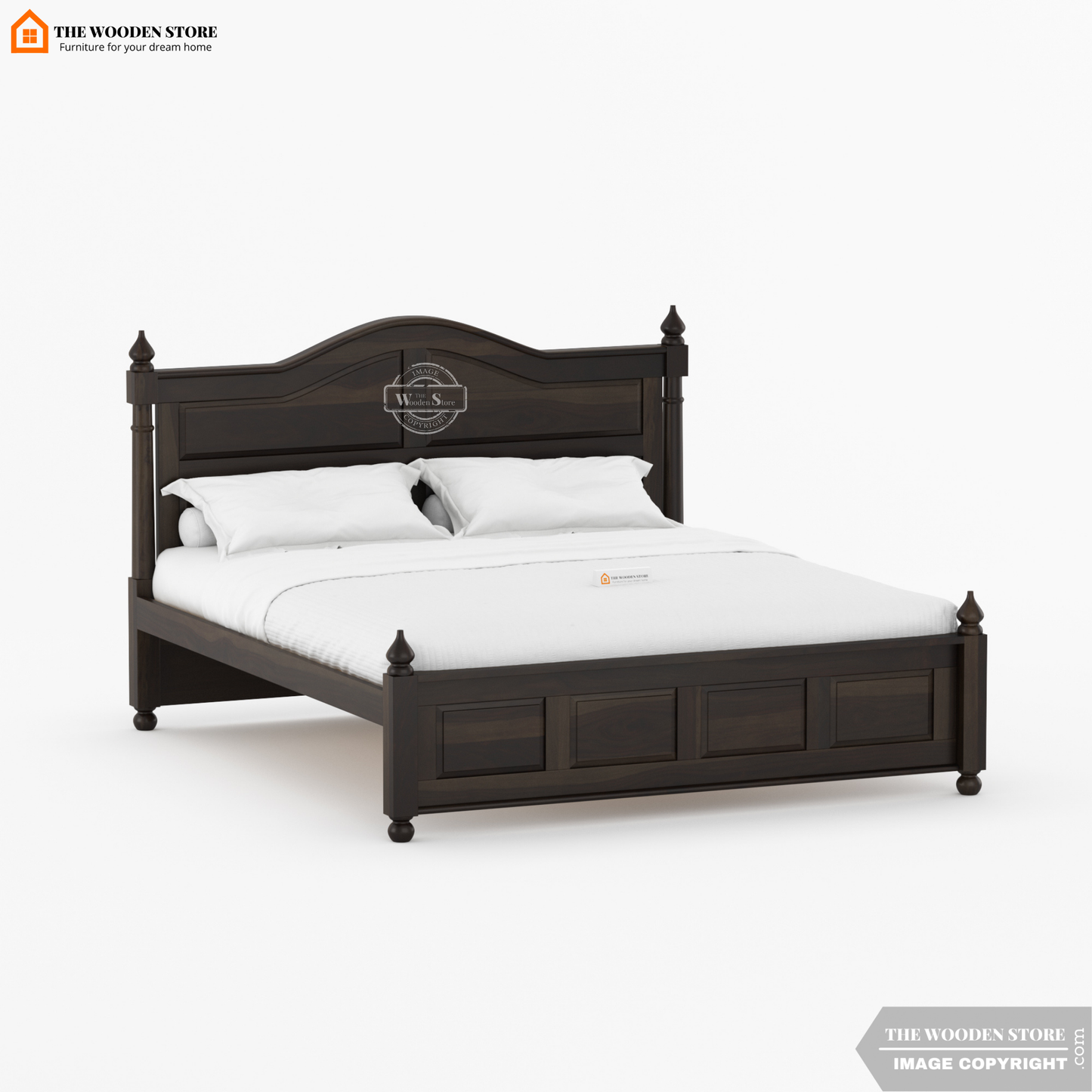 Boonville Bed without Storage (King Size, Walnut Finish)