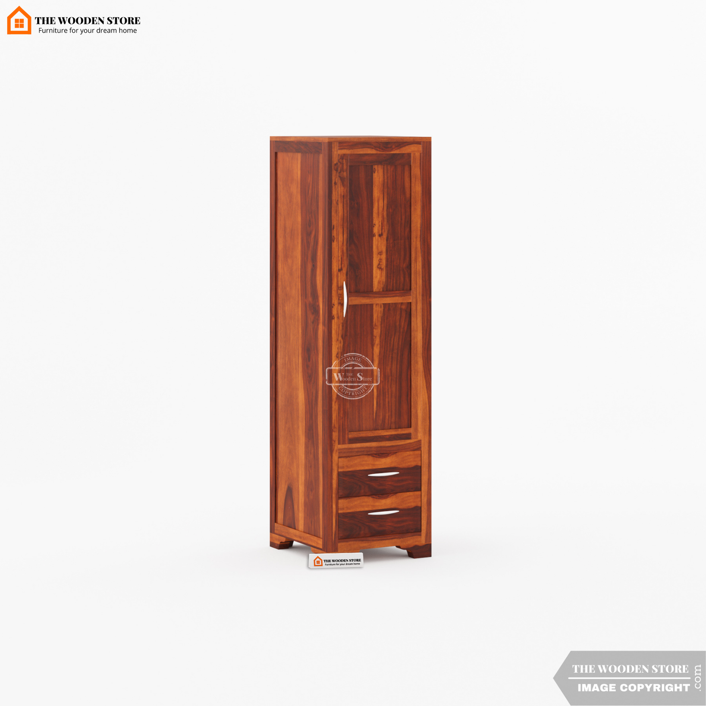 Griffin 3 Door Multi-Utility Wardrobe (Honey Finish)