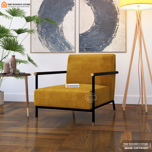 Monarch Metal Lounge Chair (Orange Gold)