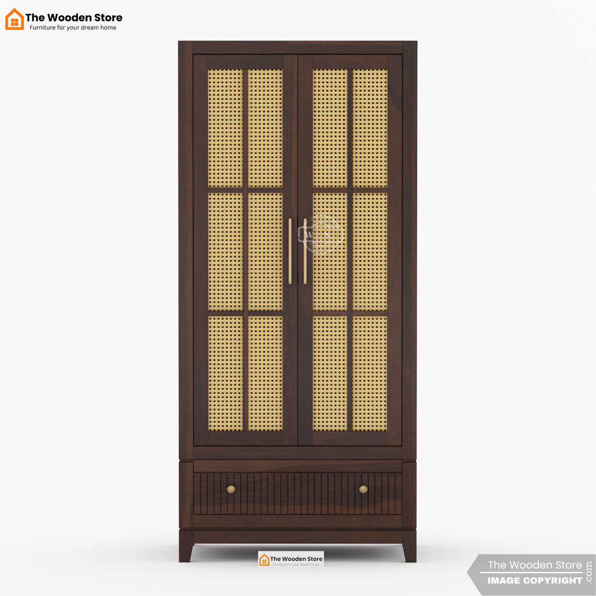Sandrea 2 Door Multi-Utility Wardrobe (Walnut Finish)