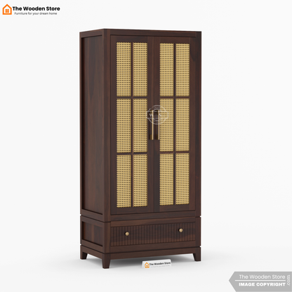 Sandrea 2 Door Multi-Utility Wardrobe (Walnut Finish)