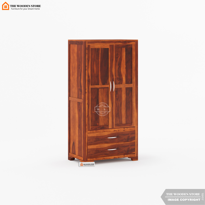 Griffin 3 Door Multi-Utility Wardrobe (Honey Finish)
