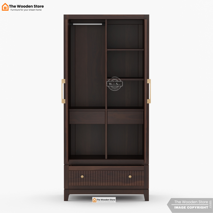 Sandrea 2 Door Multi-Utility Wardrobe (Walnut Finish)