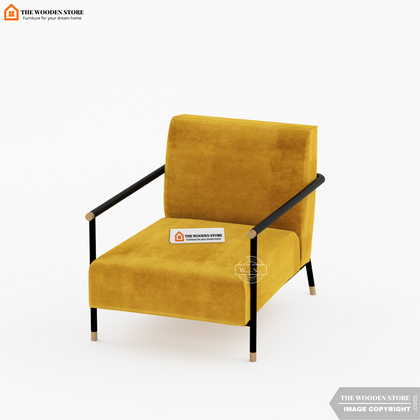 Monarch Metal Lounge Chair (Orange Gold)