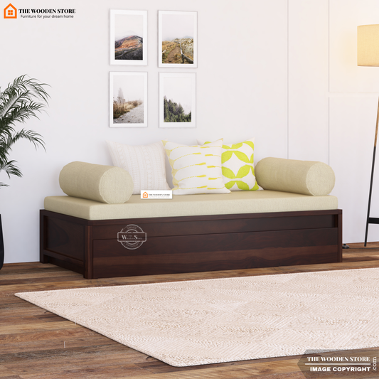 Mantra Divan with Mattress (Walnut Finish)
