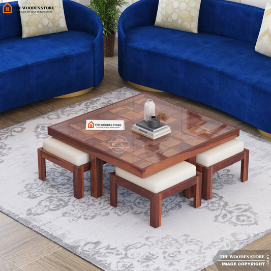Morris Coffee Table Set (Honey Finish)