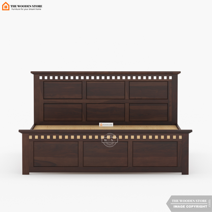 Donald Bed without Storage (King Size, Walnut Finish)