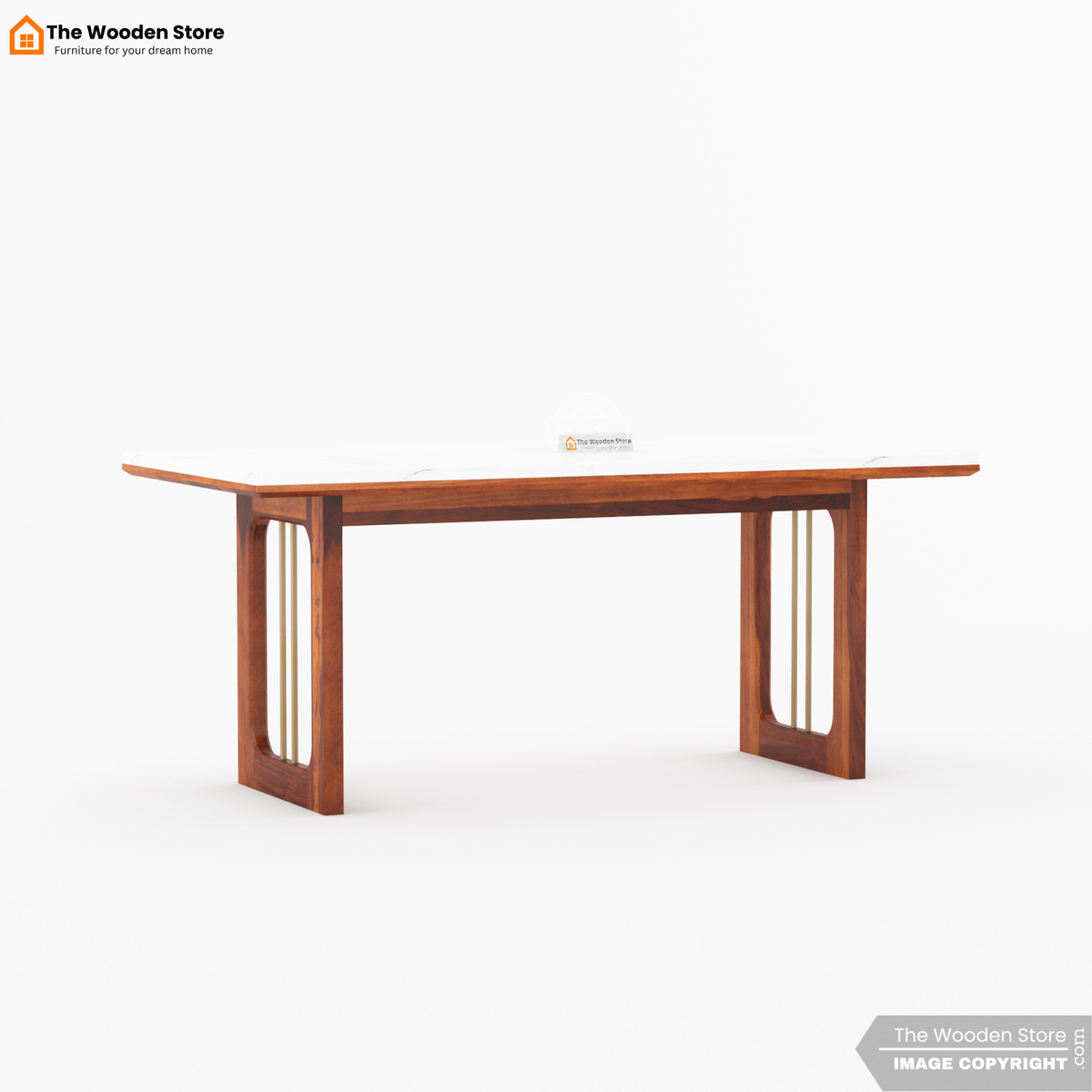 Deral 6 Seater Dining Table Set (Honey Finish)