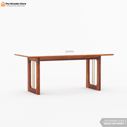 Deral 6 Seater Dining Table Set (Honey Finish)