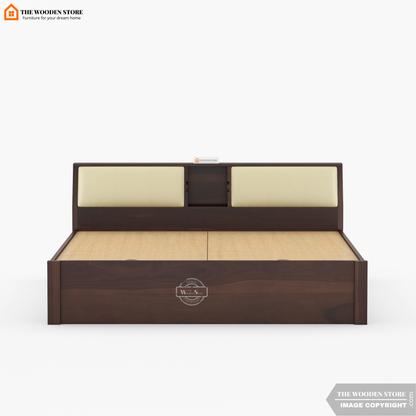 Walker Bed without Storage (King Size, Walnut Finish)