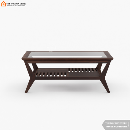 Forge Glass Top Coffee Table (Walnut Finish)