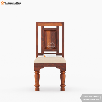 Royal Brass and Tiles 6 Seater Dining Table Set (Honey Finish)