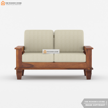 Charlie 2 Seater Wooden Sofa (Honey Finish)