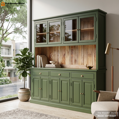Hendry Cabinets and Sideboard (Olive-Green Finish)