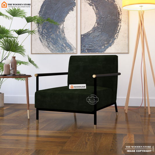 Monarch Metal Lounge Chair (Olive Green)