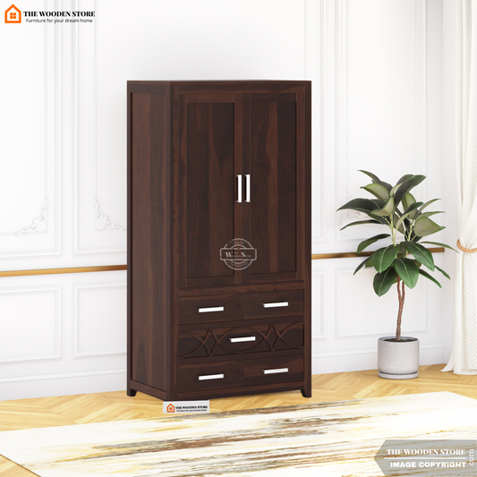 Samuel 2 Door Multi-Utility Wardrobe (Walnut Finish)