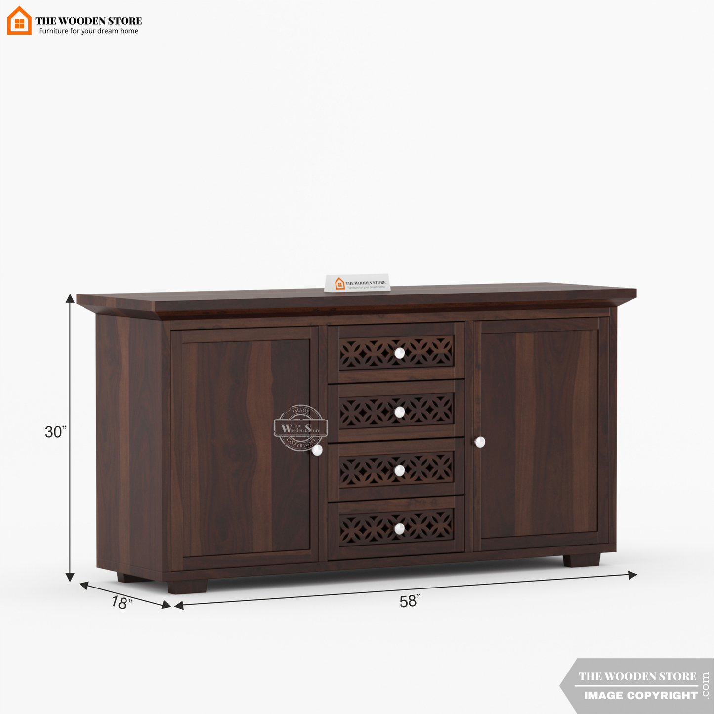Daffy Cabinets and Sideboard (Walnut Finish)
