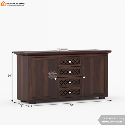 Daffy Cabinets and Sideboard (Walnut Finish)