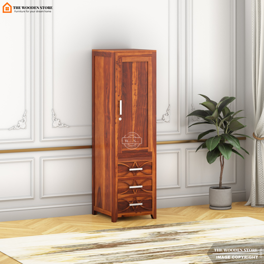 Samuel 1 Door Multi-Utility Wardrobe (Honey Finish)