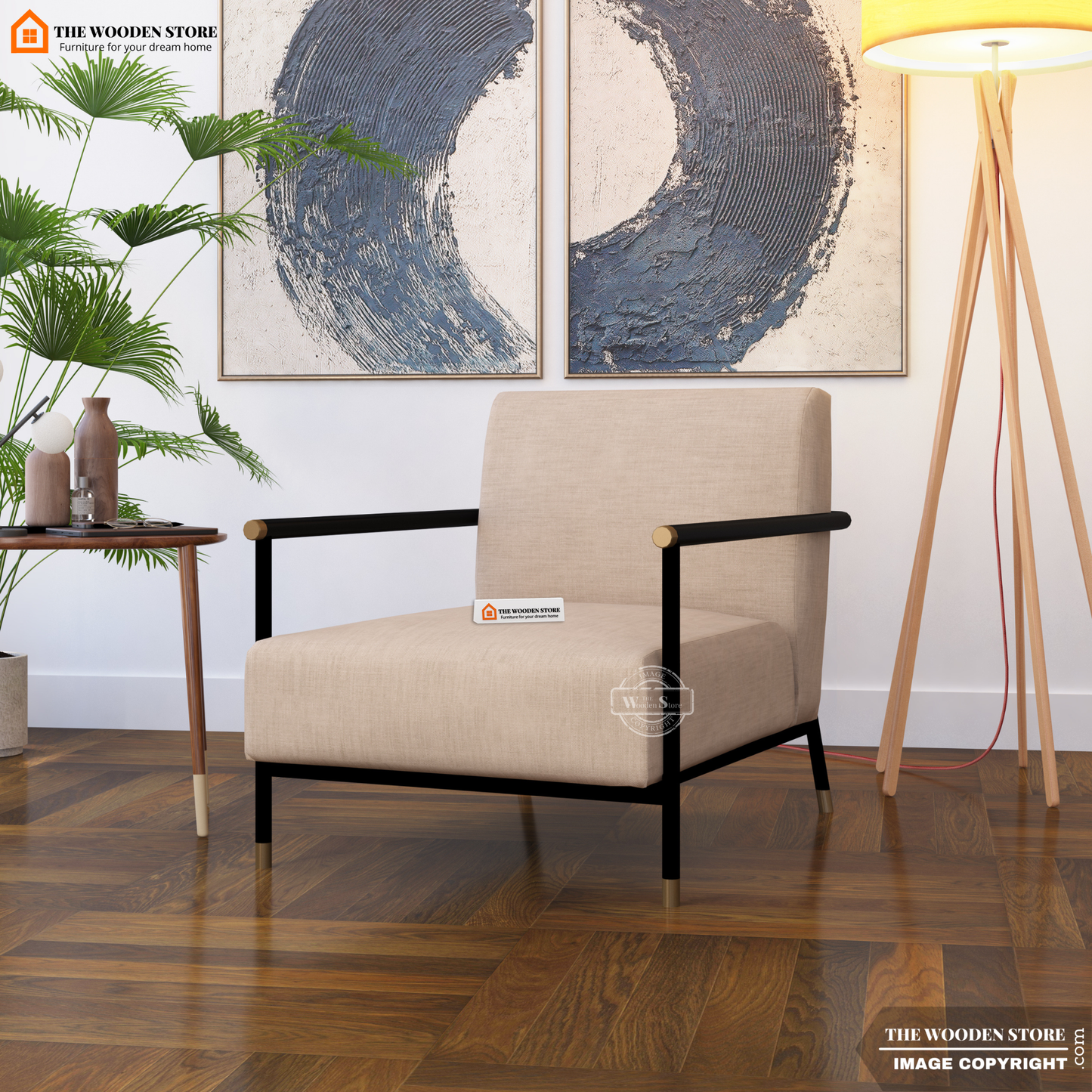 Monarch Metal Lounge Chair (Soft Vanilla)