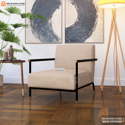 Monarch Metal Lounge Chair (Soft Vanilla)