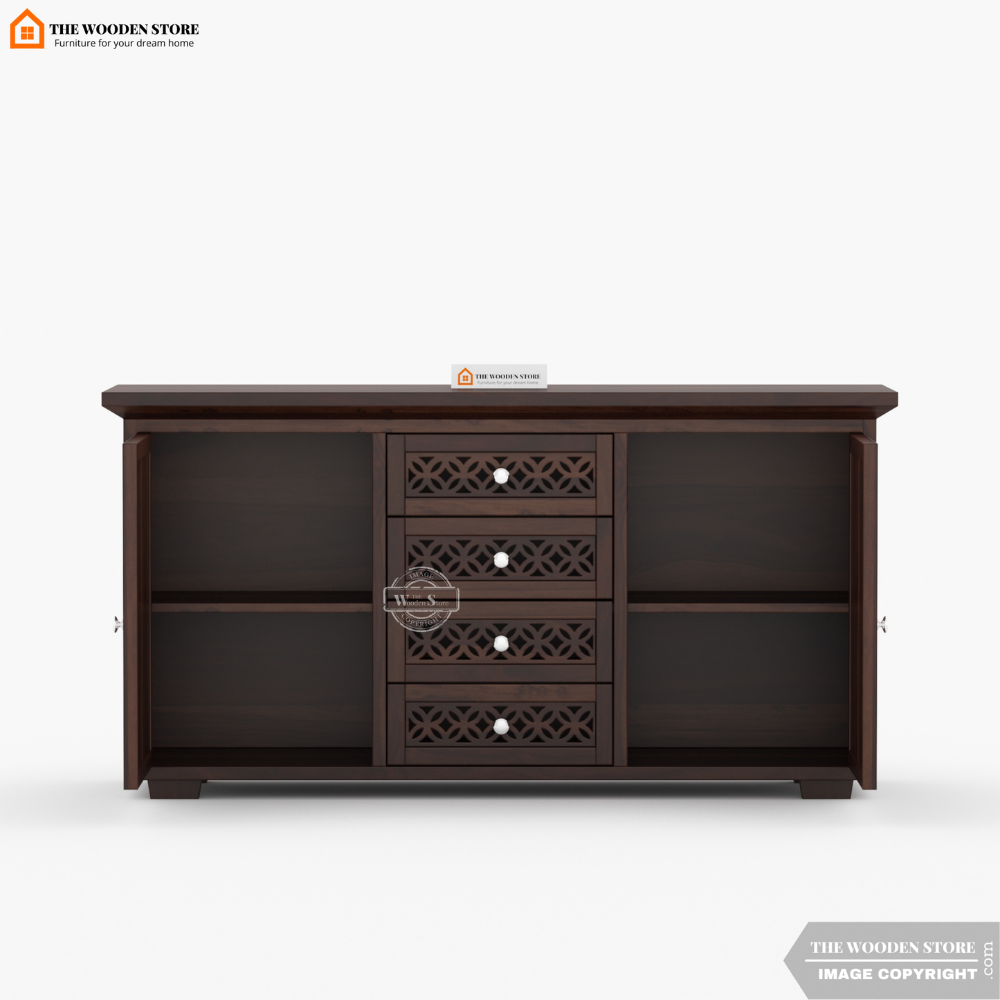 Daffy Cabinets and Sideboard (Walnut Finish)