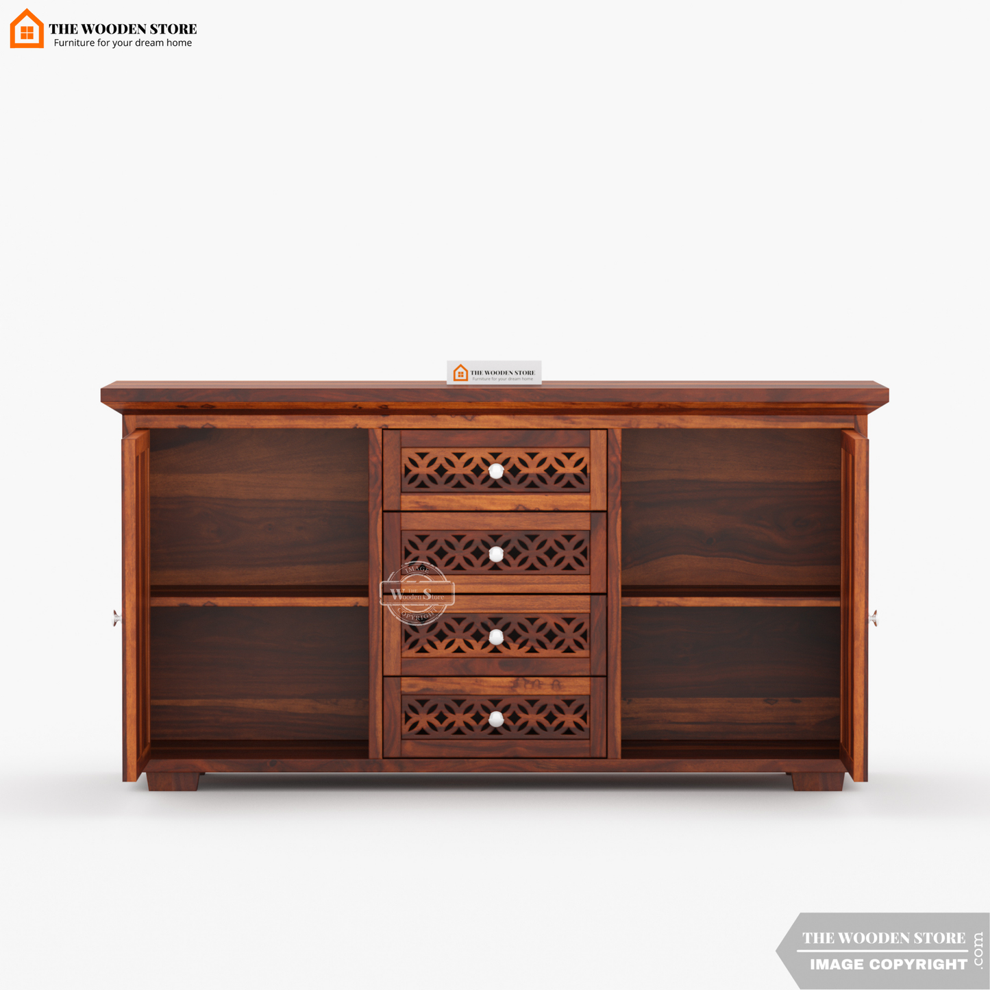 Daffy Cabinets and Sideboard (Honey Finish)