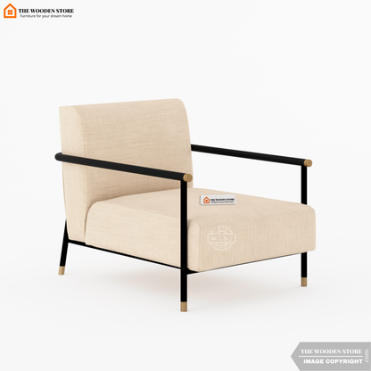 Monarch Metal Lounge Chair (Soft Vanilla)