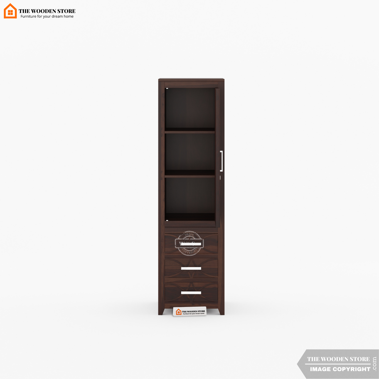 Samuel 3 Door Multi-Utility Wardrobe (Walnut Finish)