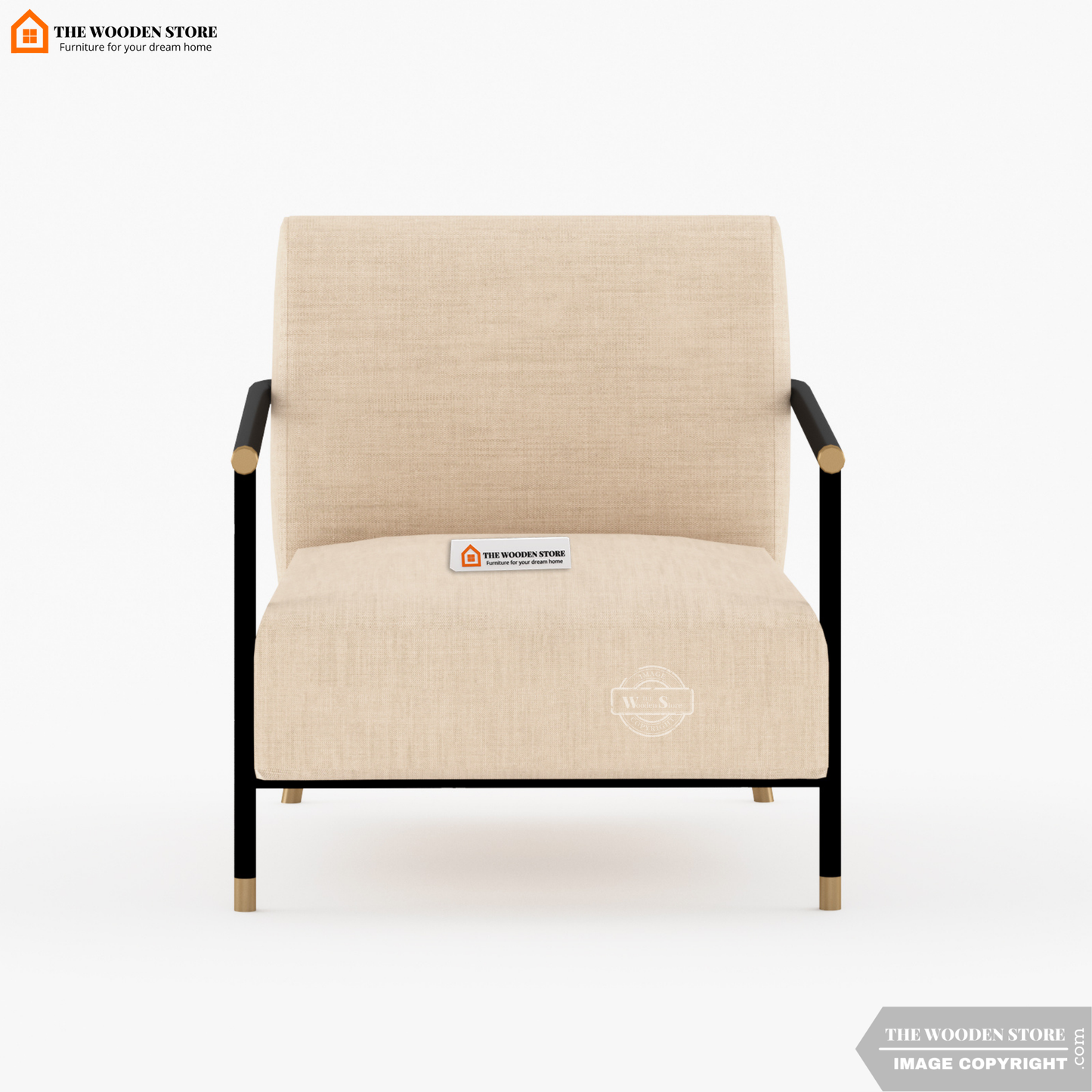 Monarch Metal Lounge Chair (Soft Vanilla)