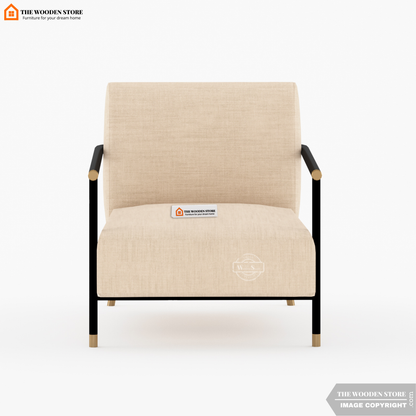 Monarch Metal Lounge Chair (Soft Vanilla)