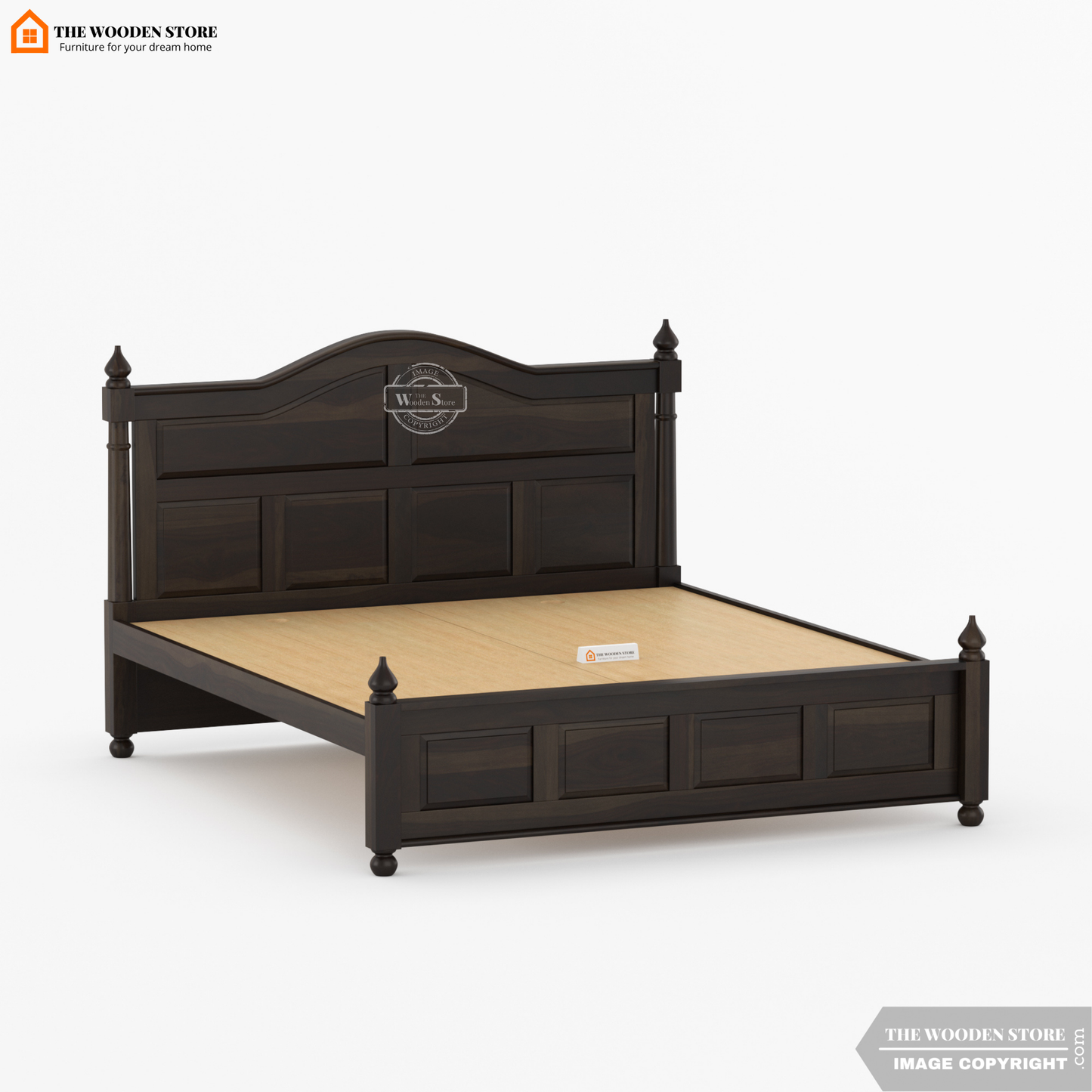 Boonville Bed without Storage (King Size, Walnut Finish)