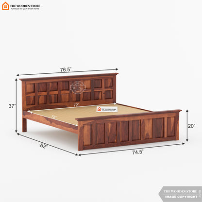 Paloma Bed without Storage (King Size, Honey Finish)