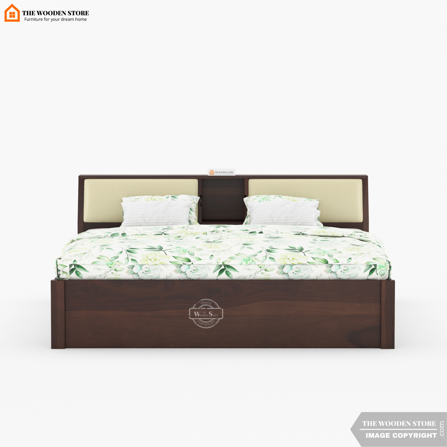 Walker Bed without Storage (King Size, Walnut Finish)