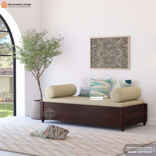 Aranya Divan with Mattress (Walnut Finish)