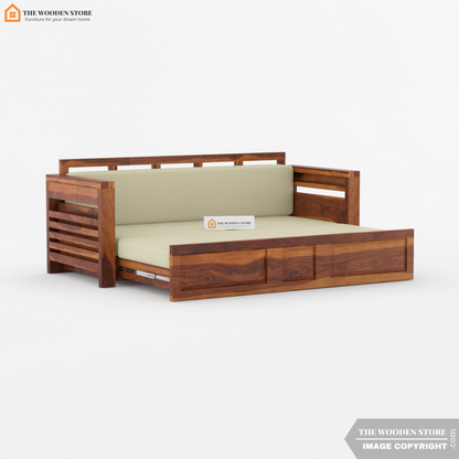 Casper Sofa Cum Bed (Queen Size, Honey Finish)