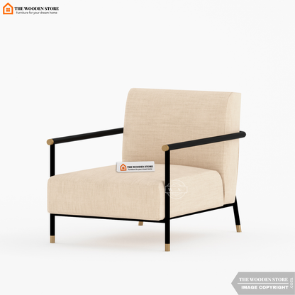 Monarch Metal Lounge Chair (Soft Vanilla)