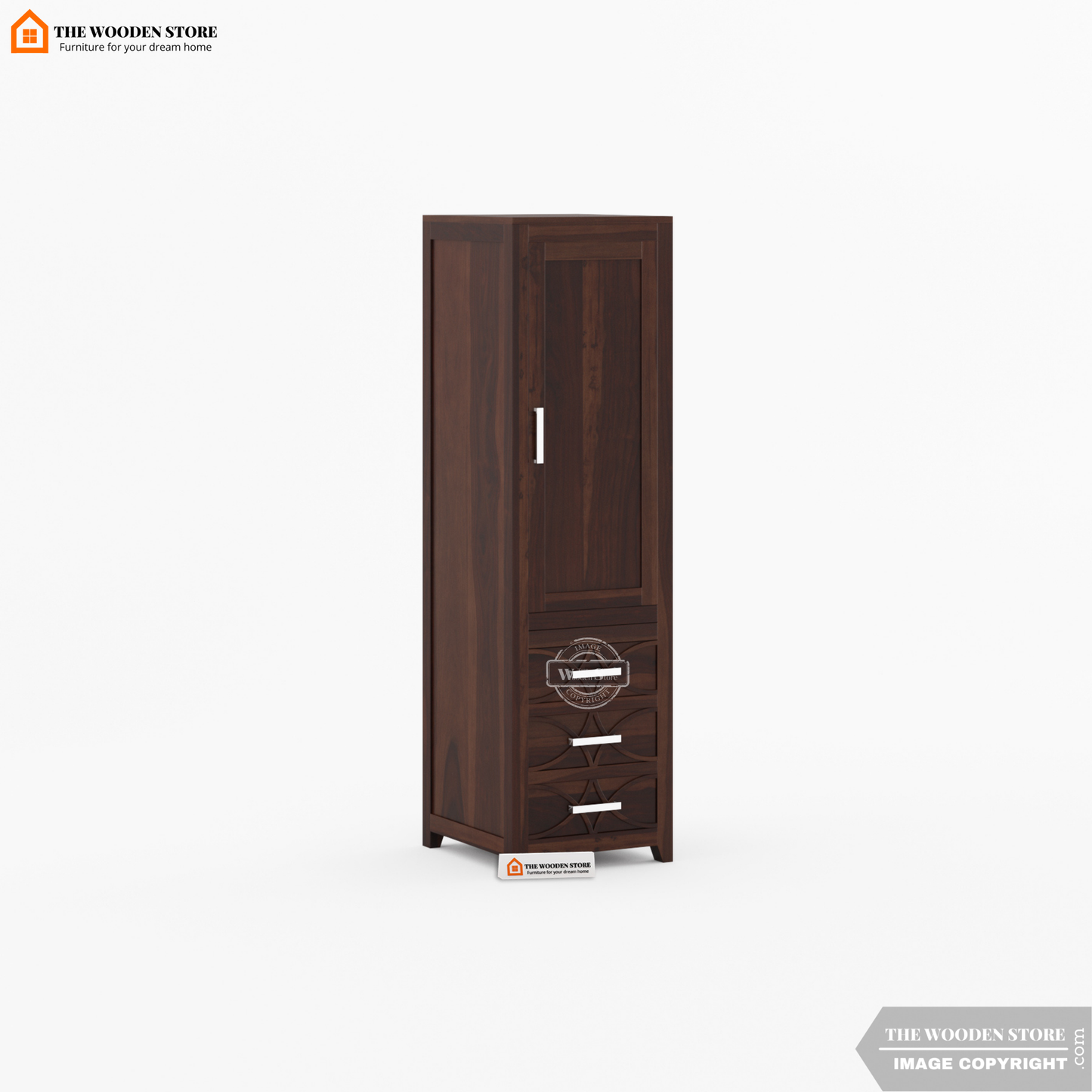 Samuel 3 Door Multi-Utility Wardrobe (Walnut Finish)