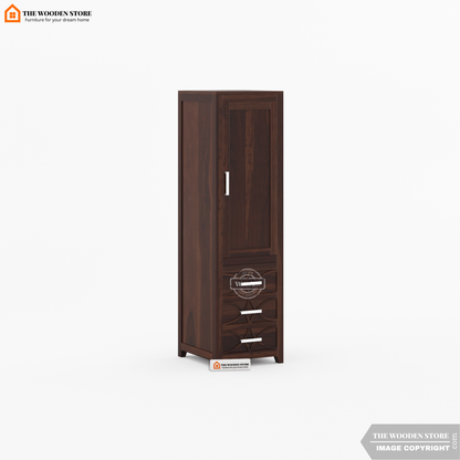 Samuel 3 Door Multi-Utility Wardrobe (Walnut Finish)