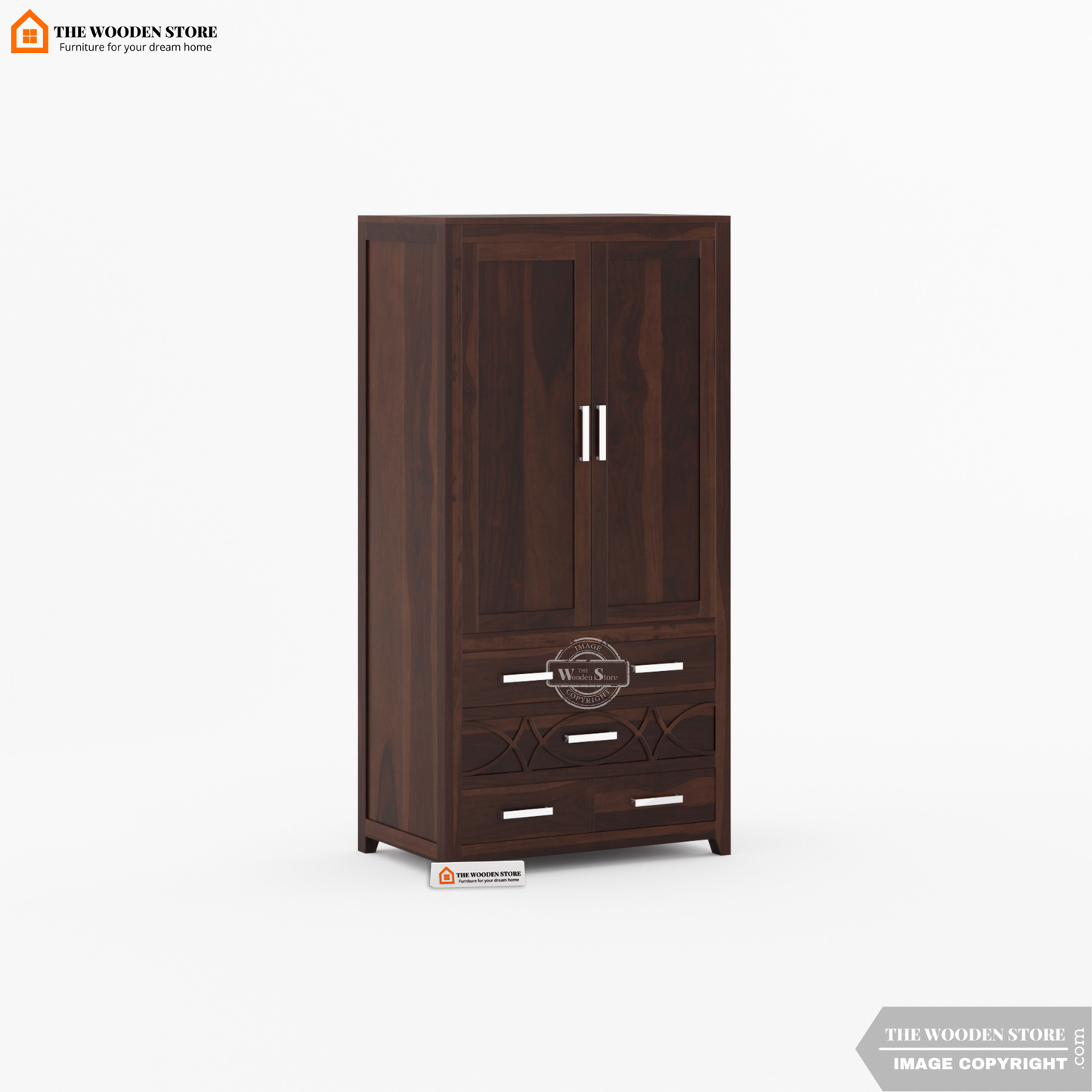 Samuel 3 Door Multi-Utility Wardrobe (Walnut Finish)