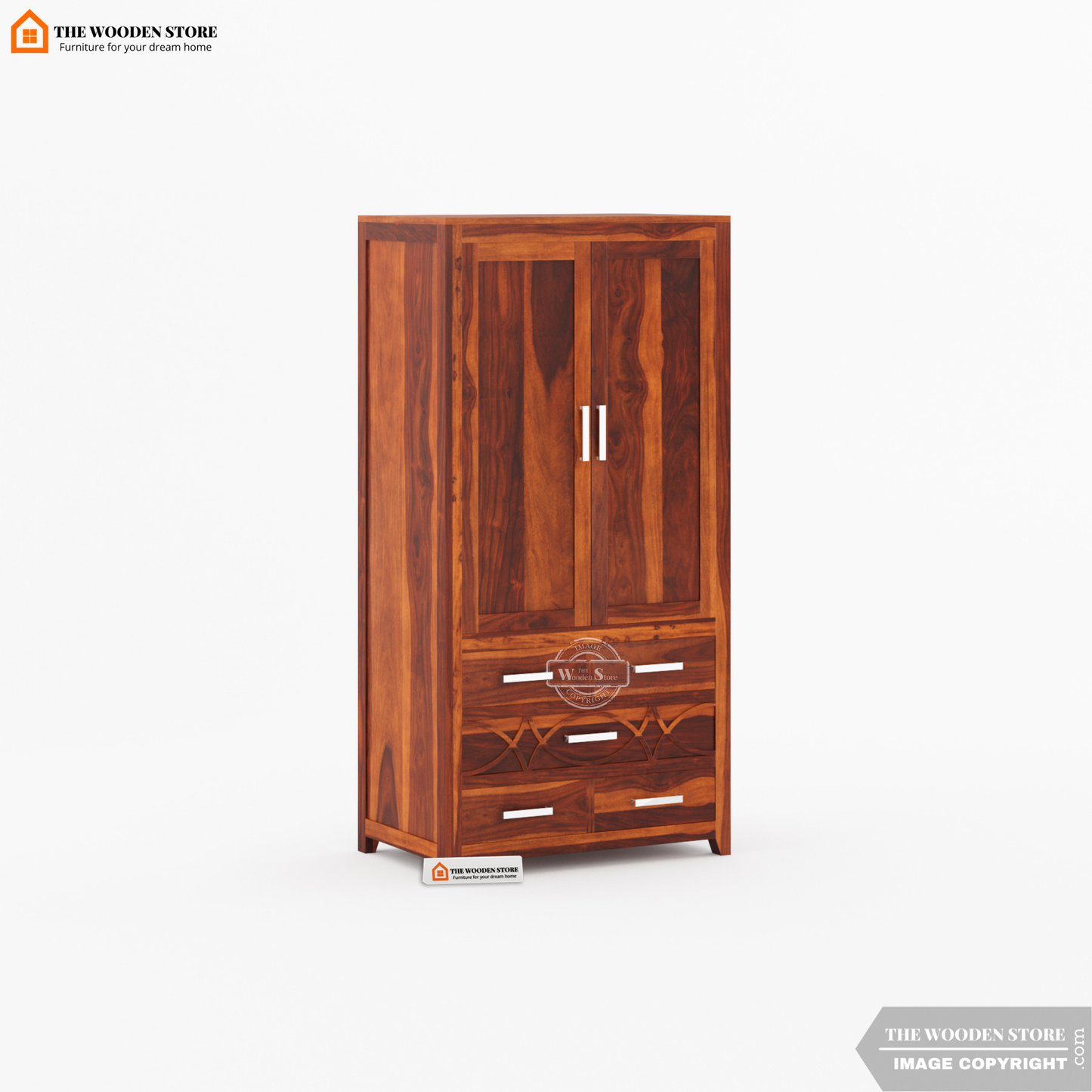 Samuel 3 Door Multi-Utility Wardrobe (Honey Finish)