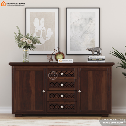 Daffy Cabinets and Sideboard (Walnut Finish)