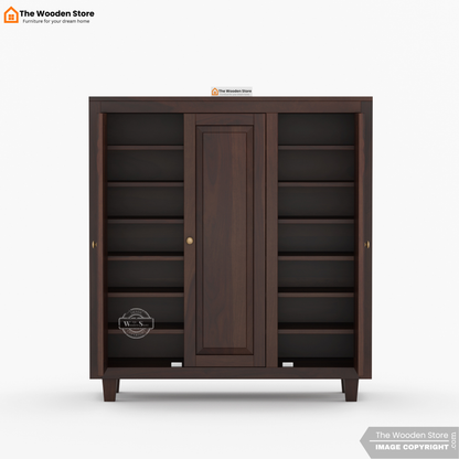 Elden Shoe Cabinet (Walnut Finish)