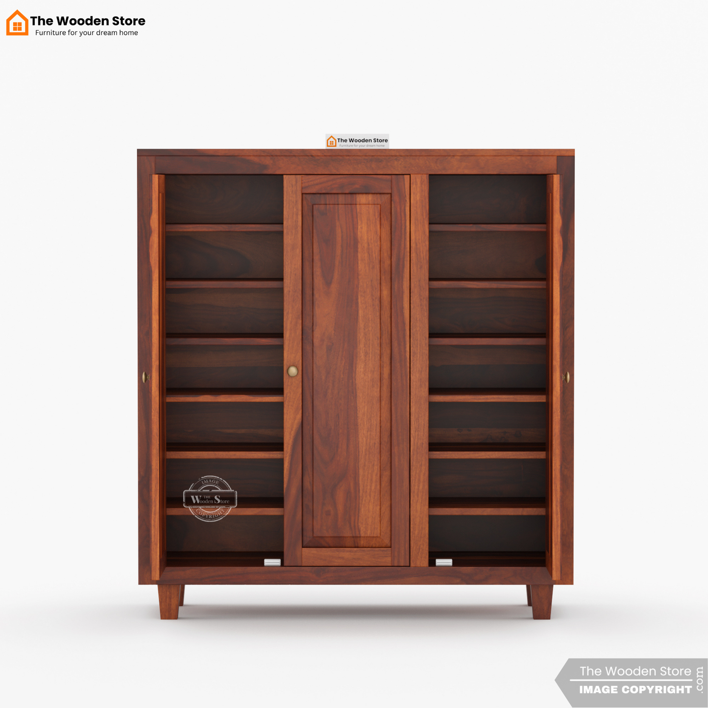Elden Shoe Cabinet (Walnut Finish)