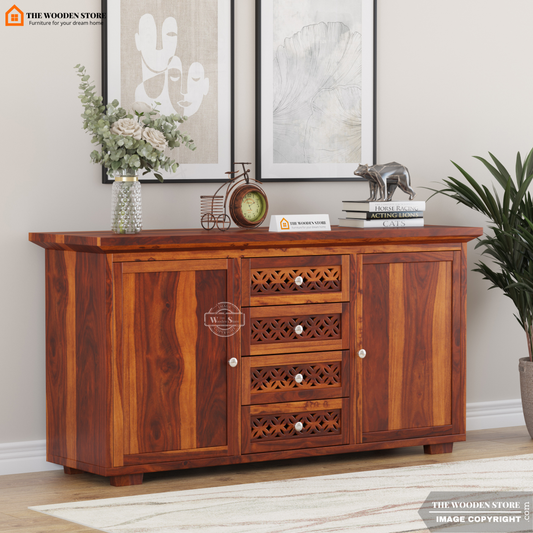 Daffy Cabinets and Sideboard (Honey Finish)