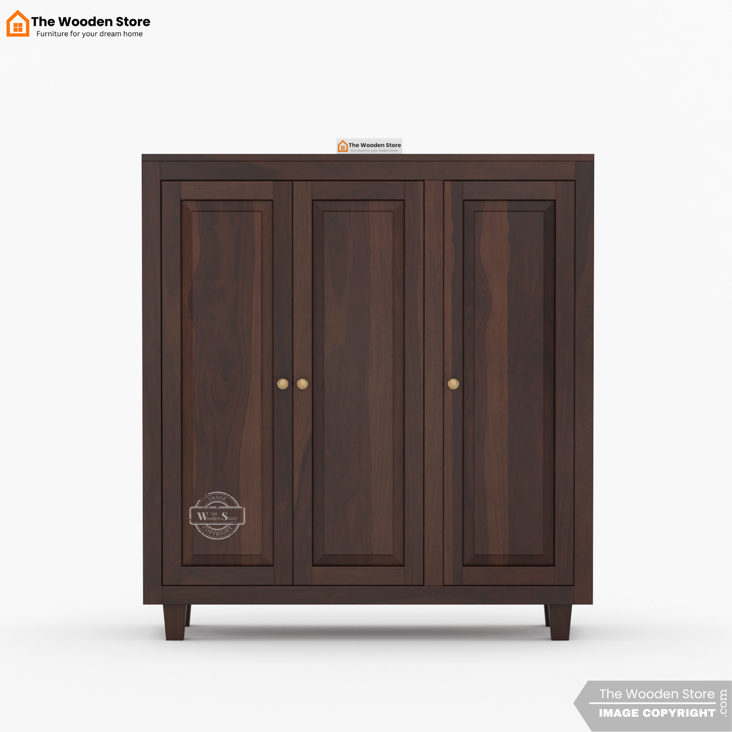 Elden Shoe Cabinet (Walnut Finish)
