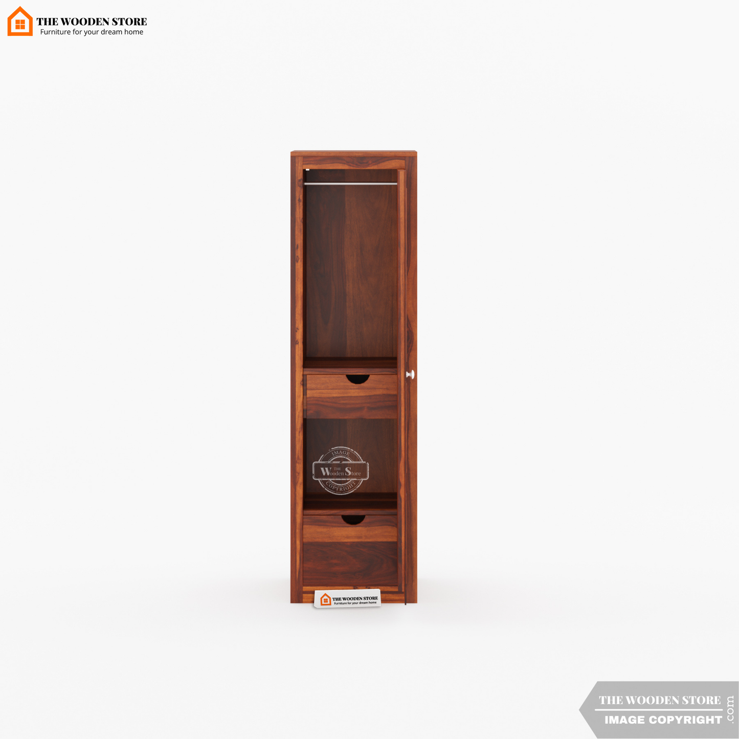 Oliver 3 Door Multi-Utility Wardrobe (Honey Finish)